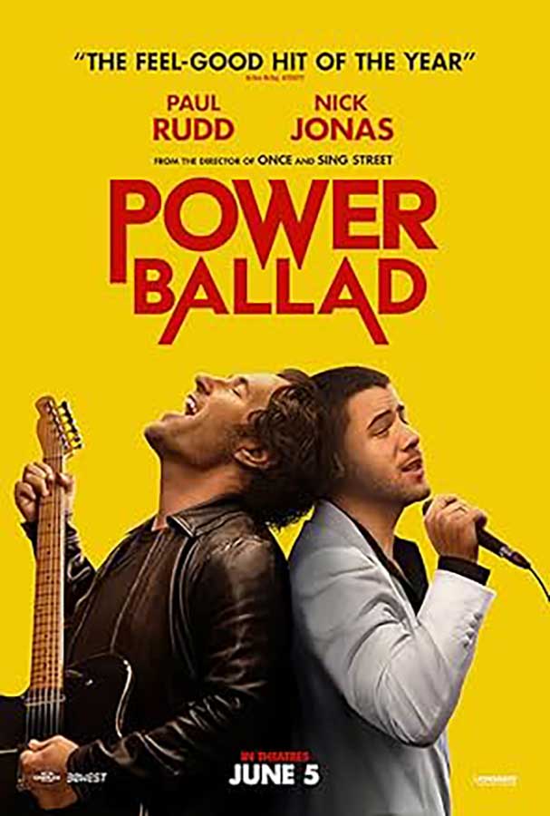 Paul Rudd, left, and Nick Jonas appear on a movie poster advertising thier 2026 film "Power Ballad."