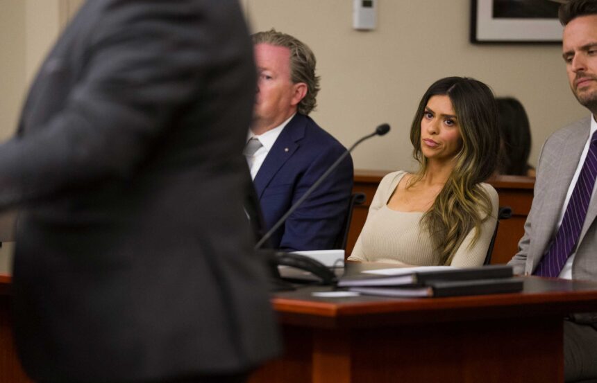 Taylor Frankie Paul appears in 3rd District Court for a hearing regarding protective orders on Thursday, April 30, 2026. Paul is seeking a protective order against her ex-boyfriend and "Secret Lives of Mormon Wives" co-star Dakota Mortensen.