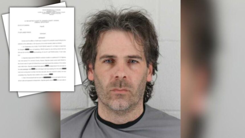 Tyler Pence was charged with first-degree murder and aggravated child endangerment after he was accused of leaving the 3-year-old and a younger child in a hot car on September 3, 2025. | KMBC via CNN Newsource