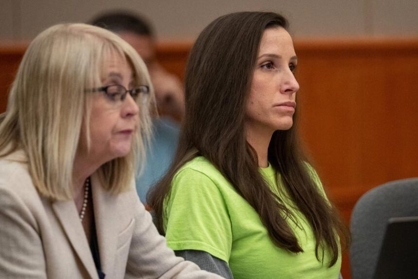 Kouri Richins appears at a sentencing hearing with her defense attorney Wendy Lewis, left, in 3rd District Court in Park City on Wednesday, May 13, 2026. | Trent Nelson, The Salt Lake Tribune via Associated Press