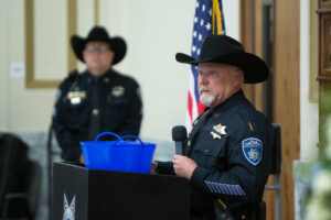 Bonneville County Sheriff Sam Hulse speaks during a memorial service for fallen officers on Friday. | Cody Roberts, EastIdahoNews.com