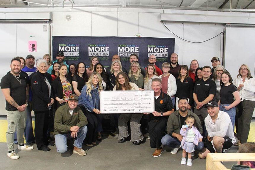 The donors present for the PCSD 25 school lunch debt challenge check presentation.