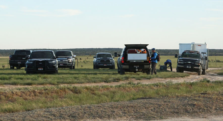 Authorities at the mouth of 17 Mile Cave on Friday night. | Daniel Ramirez, EastIdahoNews.com