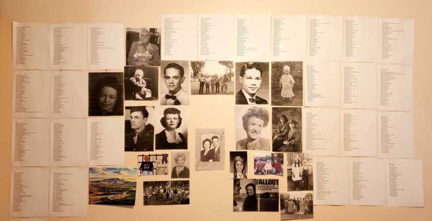In her home, Tona Henderson has a wall dedicated to images and the names of people who were diagnosed with cancer and living in Idaho at the time of nuclear testing from 1951 to 1962.