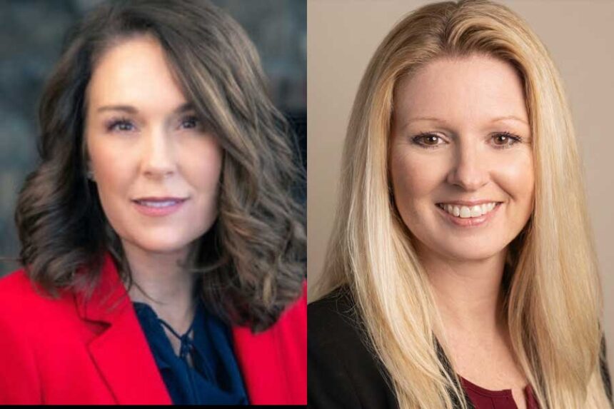 Left to right: District 32A Rep. Stephanie Mickelsen and Republican challenger Kelly Golden.
