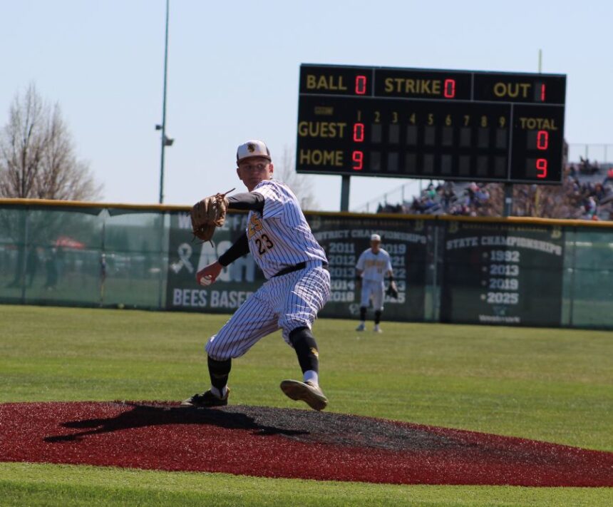 Bonneville starter Carter Bowen delivers during Friday's game against Hillcrest. | Allan Steele, EastIdahoSports.com.