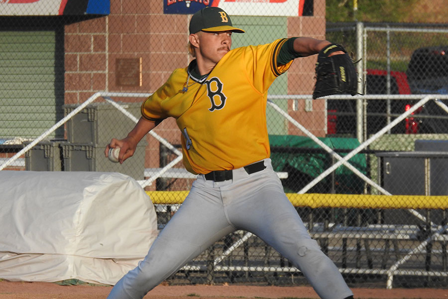 Brock Bowman throws the kick change, a pitch that helped him dominate all season
