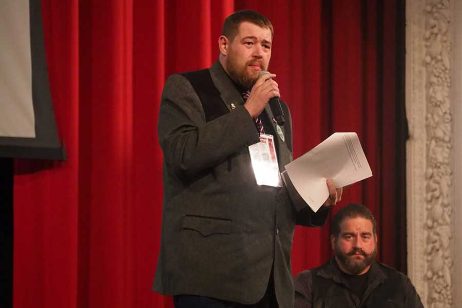 Gubernatorial candidate Sean Crystal at an April 21 GOP forum in Boise.