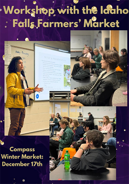 The post from Compass Academy, showing Clark Poston,left, speaking with students. | Facebook