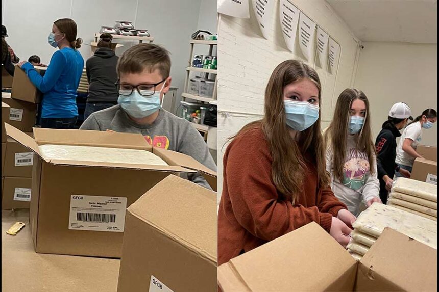A group of student volunteers from Idaho State University at the Idaho Foodbank in 2022. | Courtesy Jenifer Reader
