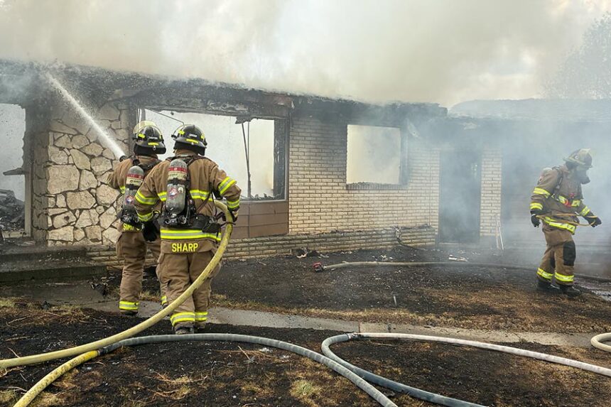 Madison County officials are working to extinguish a structure fire in Plano. | Madison County Sheriff's Office