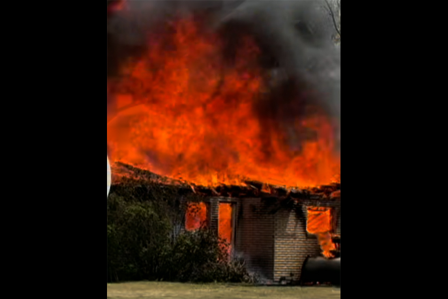 Madison County officials are working to extinguish a structure fire in Plano. | Madison County Sheriff's Office