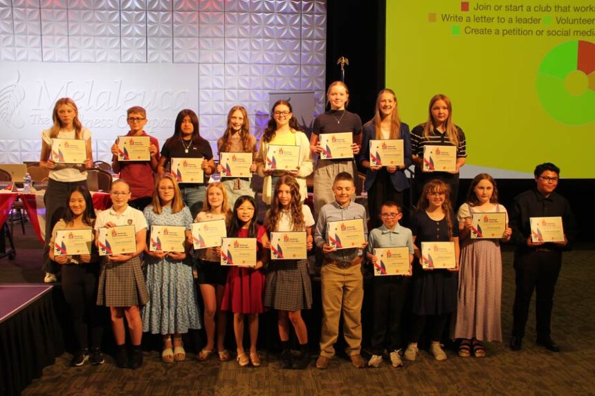 The students in Idaho's first National Civics Bee Competition
