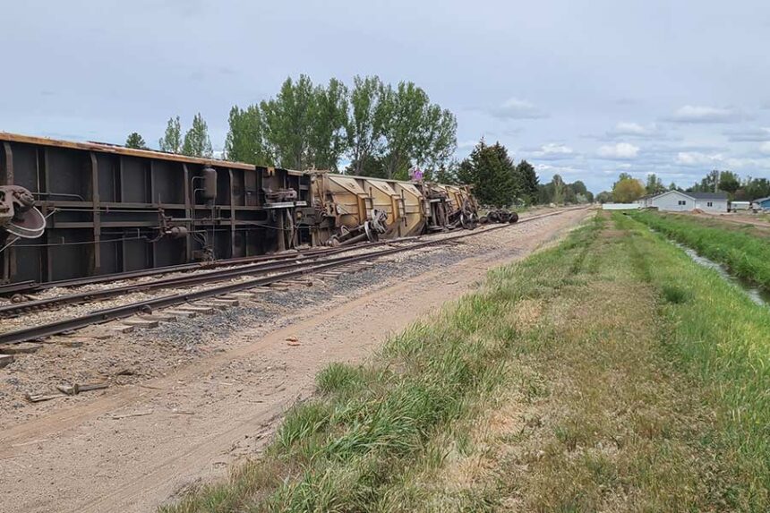 Derailed train cars near Mountain Valley Elementary in Ammon. | Courtesy photo