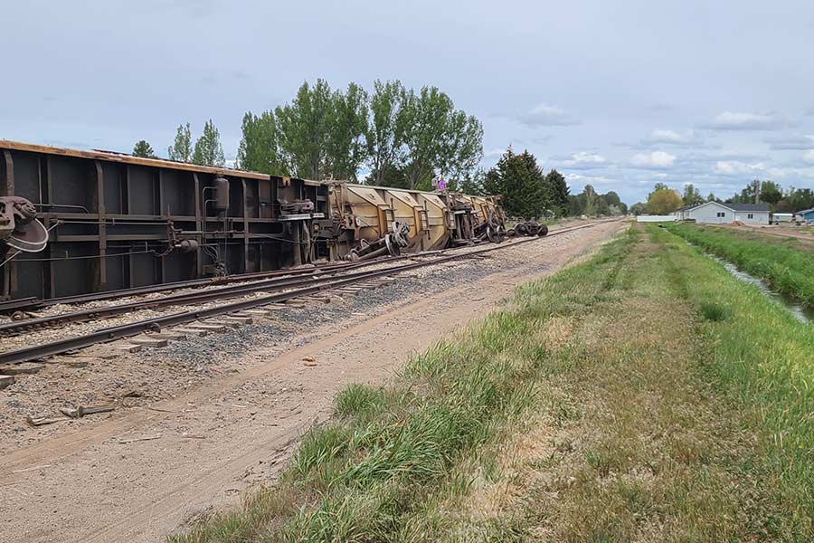 Derailed train cars near Mountain Valley Elementary in Ammon. | Courtesy photo
