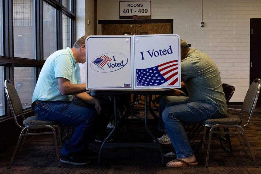 voters at polls