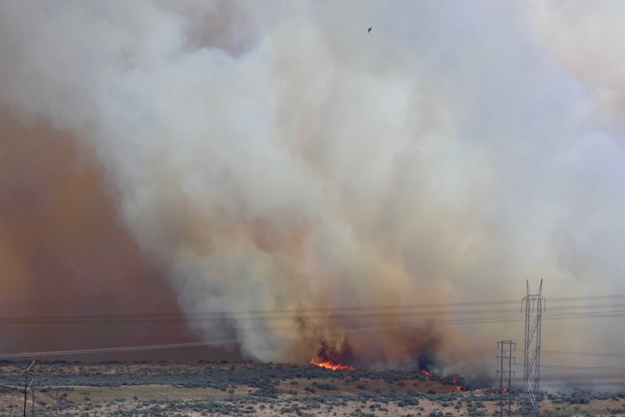 Wildfire burns on Fort Hall reservation in Power County