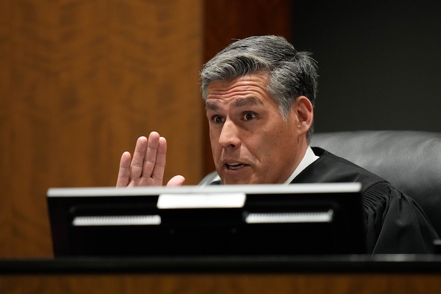 Fourth District Court Judge Tony Graf in Provo listens during a hearing for Tyler Robinson, accused in the fatal shooting of Charlie Kirk, in 4th District Court in Provo, Utah, on Friday, June 12, 2026.