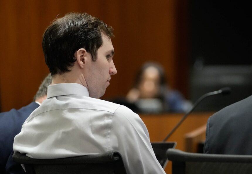 Tyler Robinson, accused in the fatal shooting of Charlie Kirk, appears during a hearing in 4th District Court in Provo, Utah, on Friday, June 12, 2026.