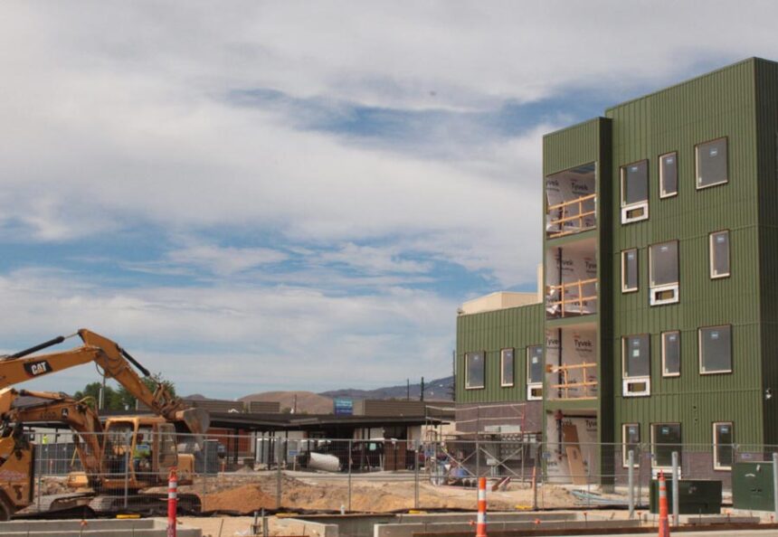 A construction crew works outside a new development in Boise. Idaho leads the nation in population growth and housing growth metrics. | Abigail Gerstein, Idaho Capital Sun