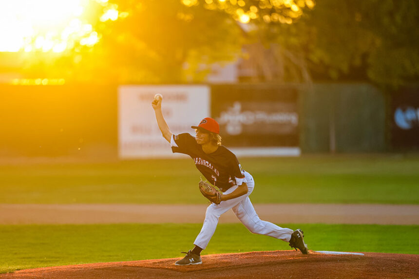 Denver Peterson pitches for A Razorbacks