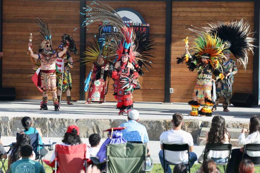 Performers showcase a traditional dance during the 2026 World Refugee Day celebration at Lookout Point Park in Pocatello on Saturday, June 20, 2026.