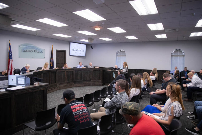 A community member gives public testimony before the Idaho Falls City Council on Thursday evening. | Cody Roberts, EastIdahoNews.com
