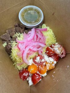 The chimichurri rice bowl at the Lunch Bowl. | Courtesy of Keri Kimbrough