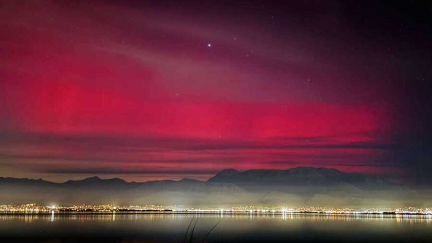 The northern lights as seen in Saratoga Springs, Utah, on Nov. 11, 2025.