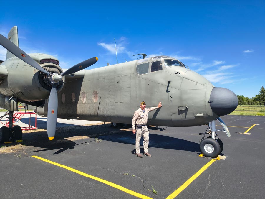 Joe Law shows off a Vietnam era bomber, known for its ability to take off and land with a very short runway. 