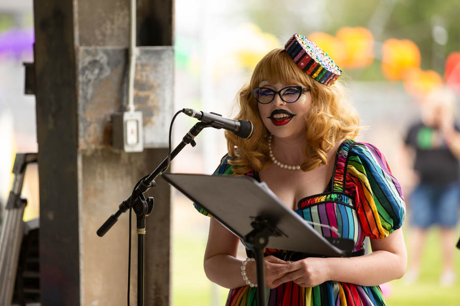 A performer sings during Gate City Pride in Pocatello on Saturday. | Cody Roberts, EastIdahoNews.com