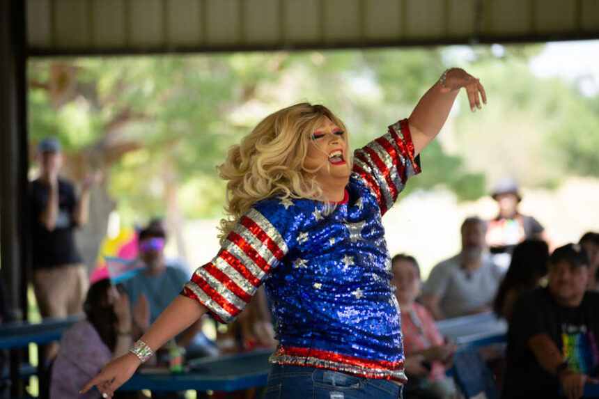 A drag performer dances at Gate City Pride Festival on Saturday. | Cody Roberts, EastIdahoNews.com