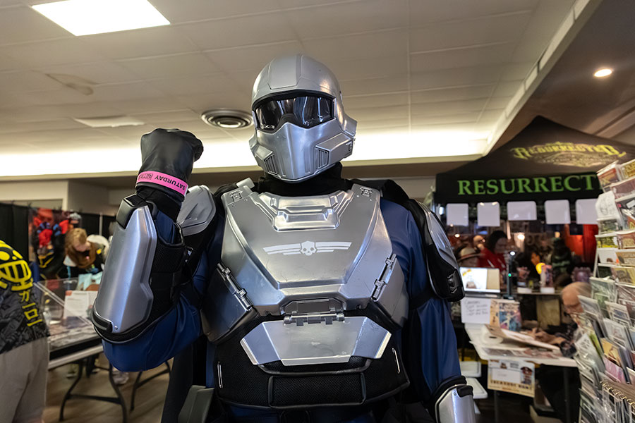 Tyler Tabor whoes been cosplaying for only a few years, created his Helldiver, from the video game series Helldivers, a month prior to Retro-X. | Daniel V. Ramirez, EastIdahoNews.com