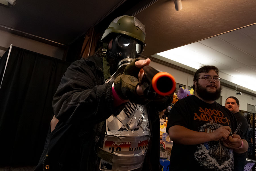 Donald Hammer, dressed up as a wastelander from the video game series, Fallout, wandering the floor at Retro-X. | Daniel V. Ramirez, EastIdahoNews.com