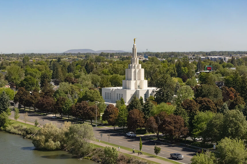 A bird's eye view of the Idhao Falls Temple of The Church of Jesus Christ of Latter-day Saints. | Daniel V. Ramirez, EastIdahoNews.com