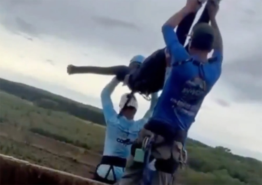 Young woman who fell to her death in dramatic rope jump tragedy is buried in Brazil