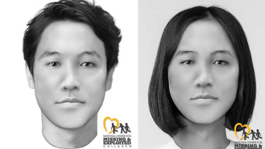 Facial reconstructions created by a forensic artist with the National Center for Missing & Exploited Children depict what "Asian Doe" may have looked like.