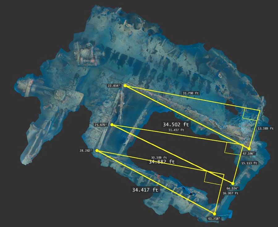 Researchers made a 3D model of the Hōfuku Maru using a technique called photogrammetry.