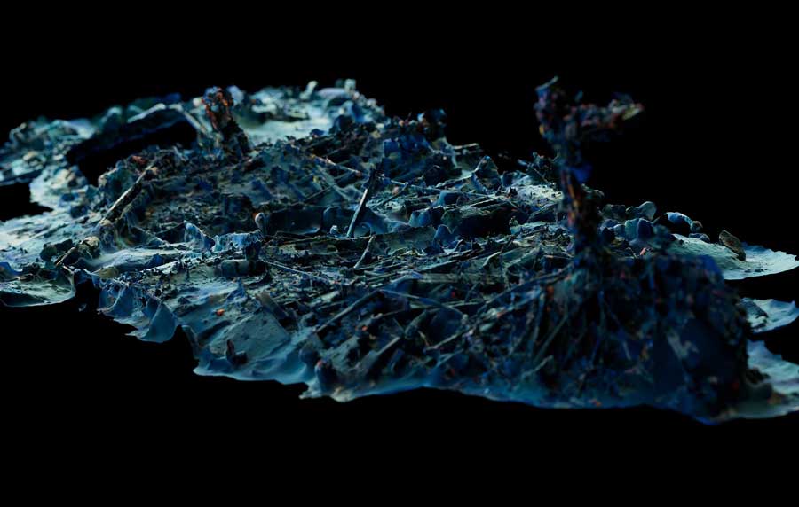 Divers found the remains of the Hōfuku Maru at a depth of about 164 feet.