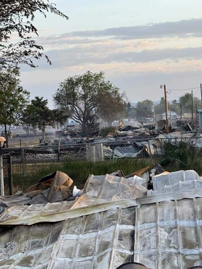 Mobile homes were destroyed in the fire. Provided by Gene D.