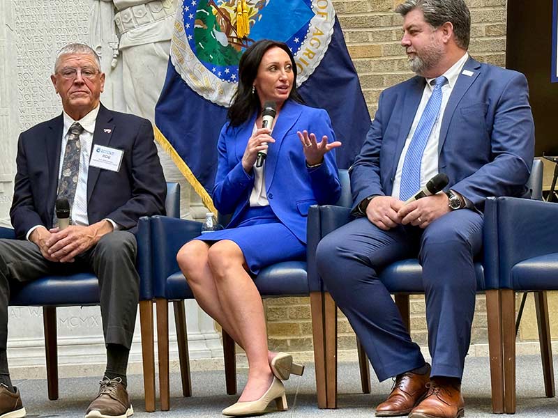 Jamie Kress, center, participating in a panel discussion for the U.S. Dept. of Agriculture's national ag day. | Courtesy Jamie Kress