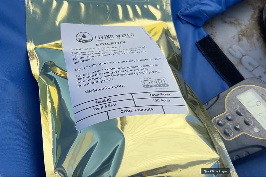 Soil health product for peanuts made at Living Water Agriculture. Each package is customized to specific crops. | Rett Nelson, EastIdahoNews.com
