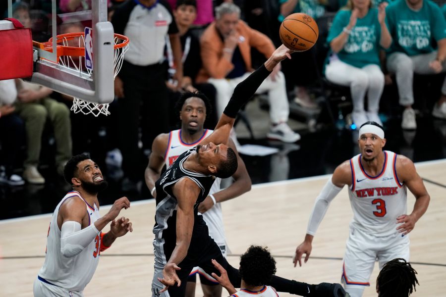 Wembanyama scores 26 but struggles from field in NBA Finals debut as Spurs fall to Knicks in Game 1
