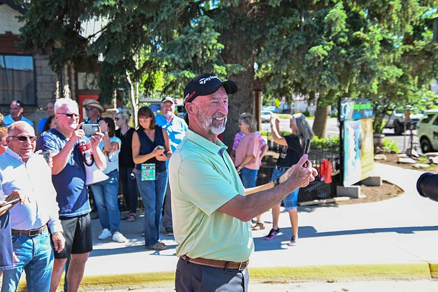 Steve Wasden took the original photo in 1976. He was pictured in the re-enactment on Friday. | Courtesy Carson Davis