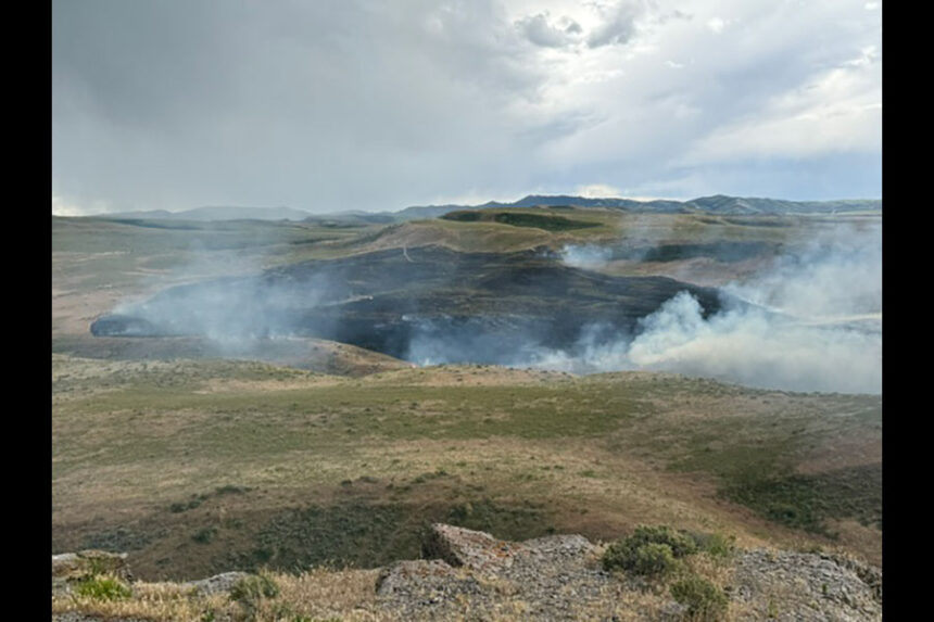 A bushfire in the Ammon Foothills near Packbridges Lane. | Courtesy photo