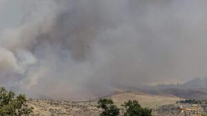 The Claremont Fire burns in Boise, Idaho. The grass fire is located north of the Military Reserve and is spreading toward Hulls Gulch in the Boise Foothills. By Sarah A. Miller The Claremont Fire spreads in the Boise Foothills, Monday, July 6, 2026. The fire quickly grew to more than 300 acres.