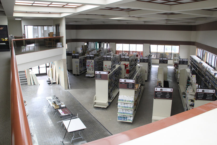 The main floor area of of the building.