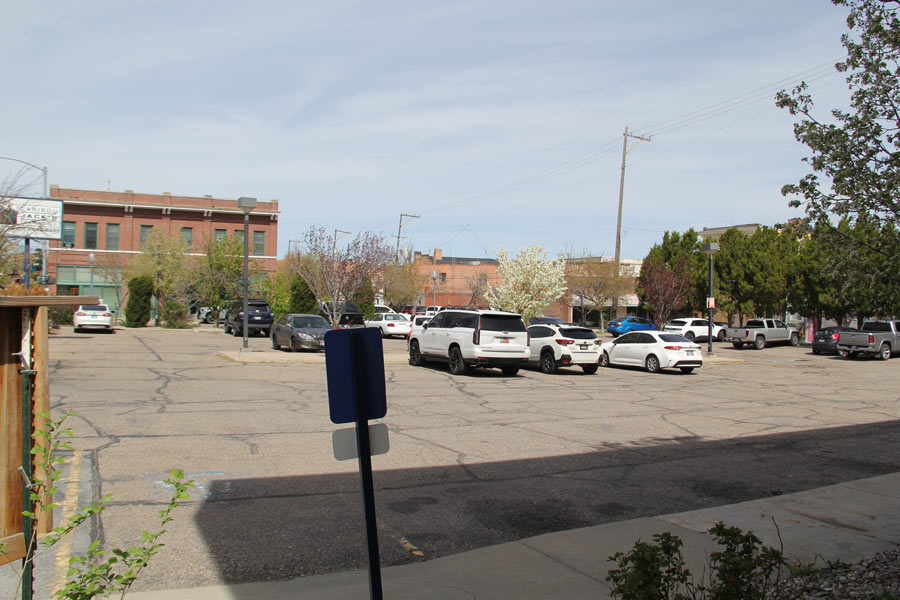 The building's parking lot.