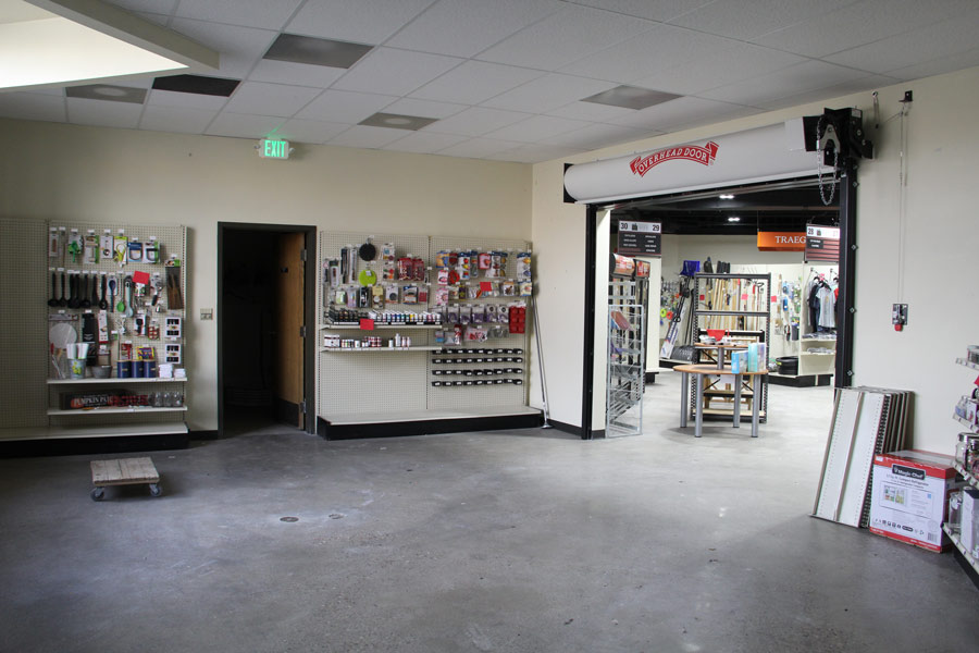 A sectioned off area of the building on the main floor.