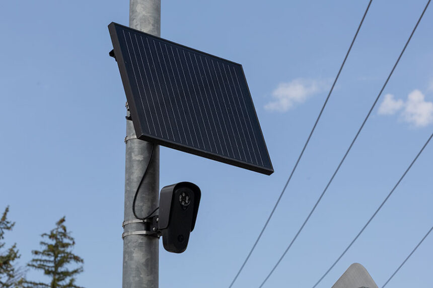One of the dozen Flock cameras located through out the city of Idaho Falls. This camera can be found at the roundabout near south Boulevard and Elm Street. | Daniel V. Ramirez, EastIdahoNews.com